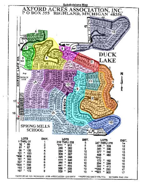 Subdivision Map Axford Acres Subdivision Highland Michigan