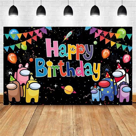 Buy Among Us Happy Birthday Background Decoration Among Us Game Banner