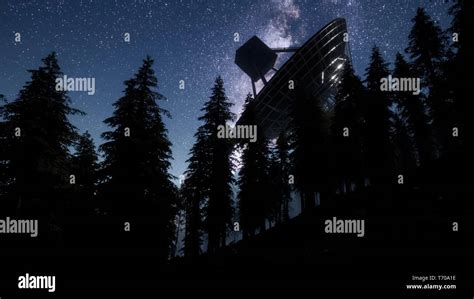 Astronomical Observatory Under The Night Sky Stars Hyperlapse Stock