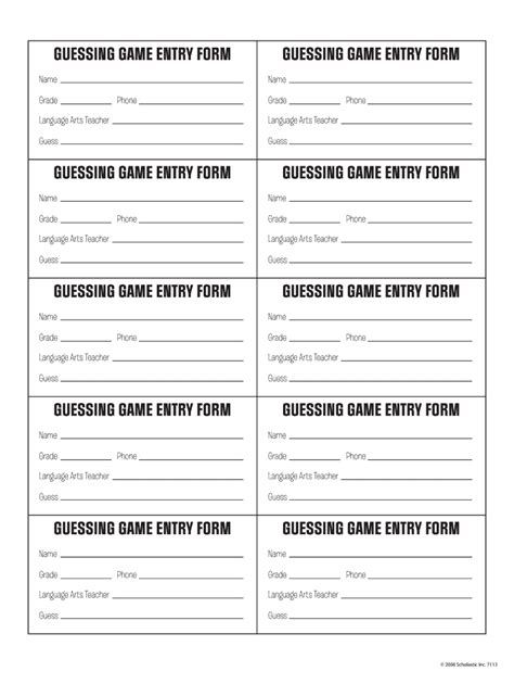 Free Printable Customizable Contest Entry Forms Printable Forms Free