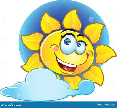Sol Amarillo Sonriente Del Vector Ilustración Del Vector Ilustración
