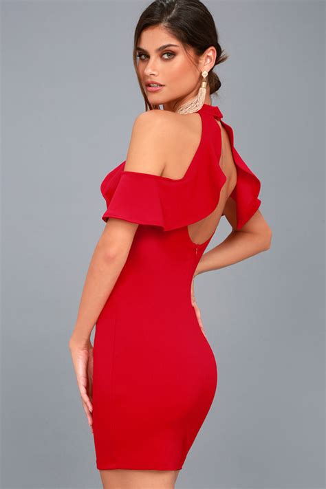 Sexy Red Dress Bodycon Dress Off The Shoulder Dress Lulus