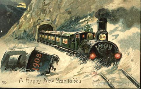 1909 Train A Happy New Year To You New Years