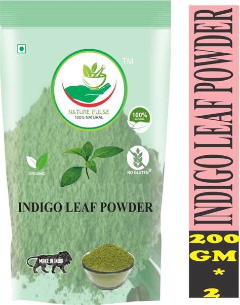 Nature Pulse Indigo Leaf Powder 100 Natural And Pure For Hair Black Colourpack Of 2200gm Each