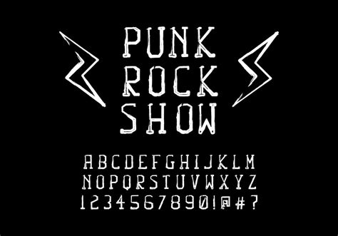 Modern Font With Abstract Texture In Punk Style Vector Fonts For