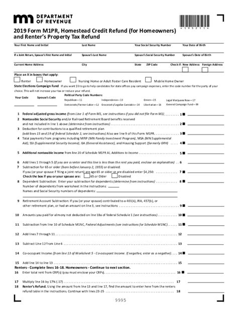 Mn Dor M1pr 2019 2022 Fill Out Tax Template Online Us Legal Forms