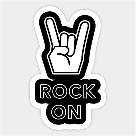 Rock On Hand Sign Rock On Hand Sign Sticker Teepublic