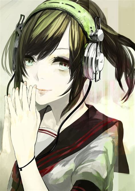 Anime Girl With Headphones Audiophilia Pinterest