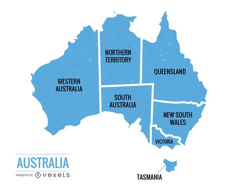 Vector Highly Detailed Political Map Of Australia With Regions And Images