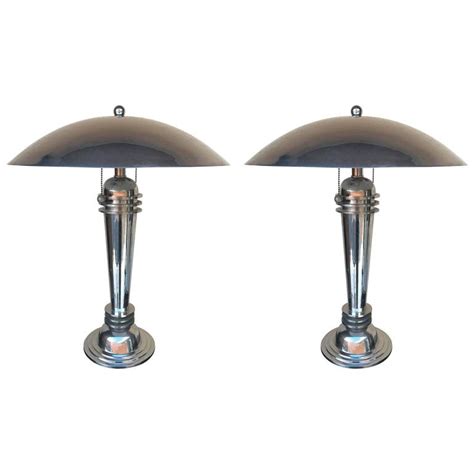 pair of art deco style chrome lamps for sale at 1stdibs