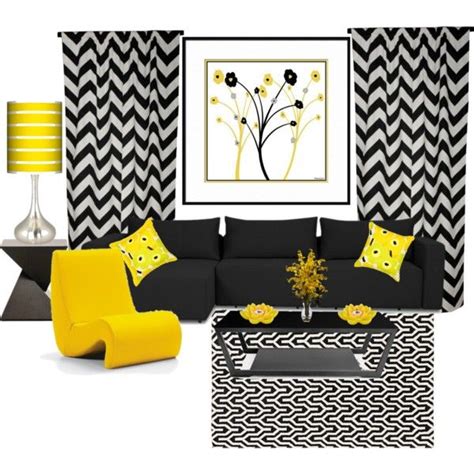 Yellow And Black Living Room By Truthjc On Polyvore Yellow Living