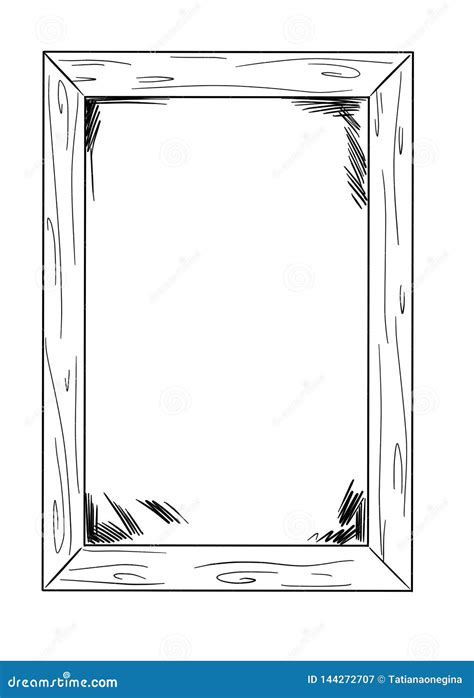 Drawing Of A Frame Whith Blank Space Inside As Template Stock