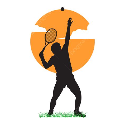 صورة ظلية لرياضي التنس وغروب الشمس المتجه تنس خيال رياضي التنس Png