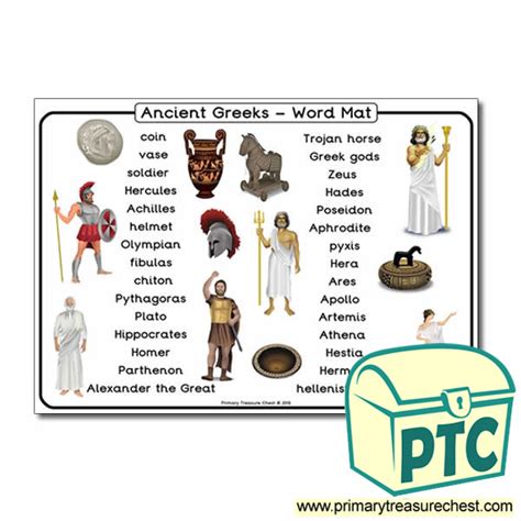 Ancient Greeks Themed Word Mat Primary Treasure Chest