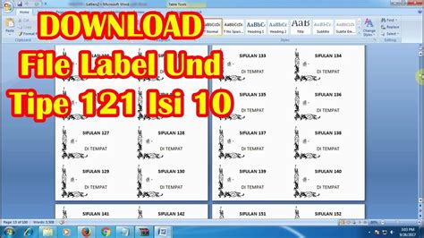 √ Download Format Label Undangan 121 Word Docx Terbaru Onpos