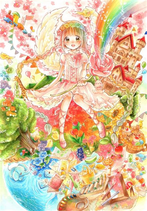 Kawaii Rainbow Anime Girl