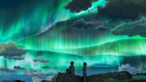 3840x2160 Anime Couple Looking At Aurora Sky 8k 4k Hd 4k Wallpapers