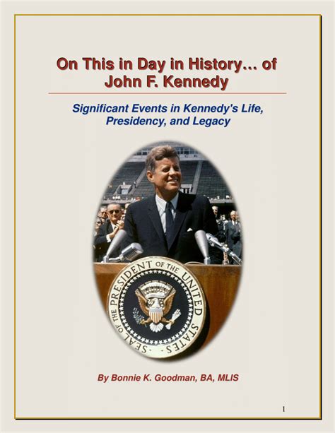 Pdf On This Day In History Of John F Kennedy Significant Events In