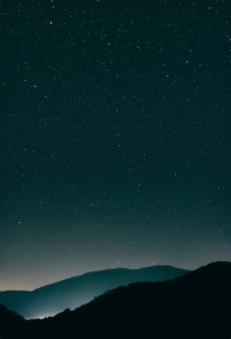 Mountain Highland Dark Night Sky Stars Galaxies Landscape