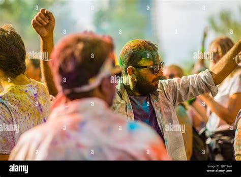 Montrealcanada Auguest 10 2019 People Celebrate Holi Festival
