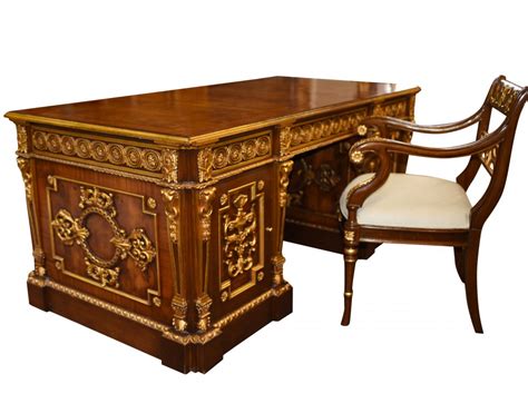 Even the maxnomic® writing on the backrest as well as on the pillow and lumbar cushions has been kept in descreet black. French Empire Desk and Chair Set - Elegant Home Office