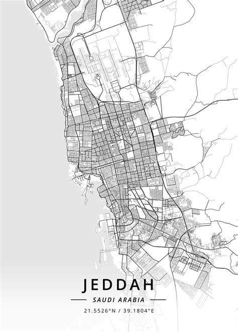 Jeddah Saudi Arabia Poster By Designer Map Art Displate Artofit