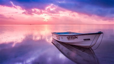 Boat In Sunrise Wallpaper Iphone Android And Desktop Backgrounds