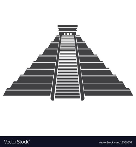 Aztec Pyramid Icon Isolated On Whit Mayan Vector Image