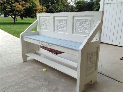 Entry Way Bench Made From An Old Paneled Door Built By My Husband