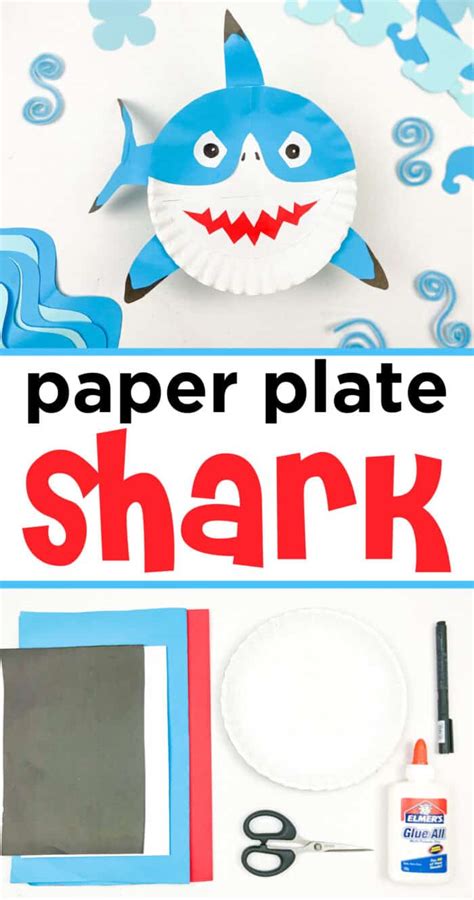 Paper Plate Shark Craft Made With Happy