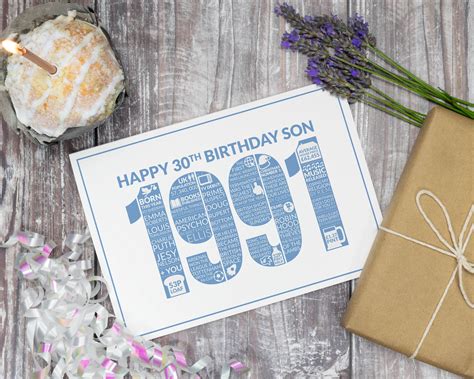 30 Birthday Card Son Happy 30th Birthday Son Birthday Cards Etsy