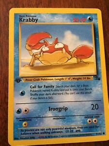 Maybe you would like to learn more about one of these? 1995 Krabby pokemon Card 51/62 CollectiorsTrading | eBay