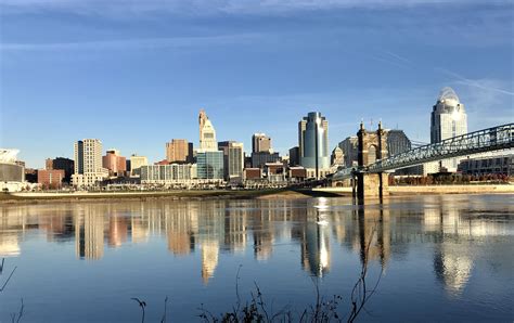 Ohio River With Downtown Cincinnatinovember 2017 Downtown