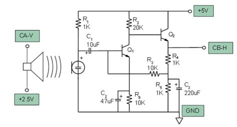 Electret Mic Amplifier Circuit Diagrams