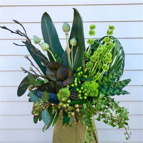 Mean Greens Modern Foliage Arrangement Stalks And Stems