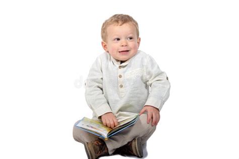 Baby Sitting Cross Legged Reading A Book Stock Photo Image Of Reading
