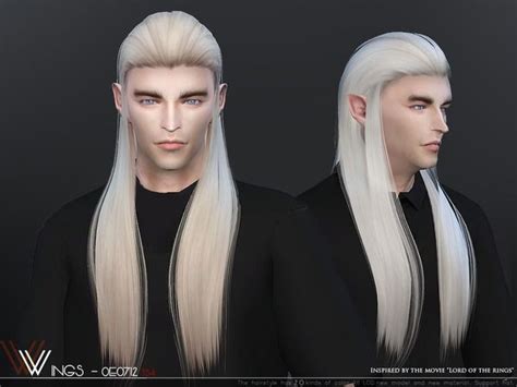 The Sims 4 Wings Oe0712 Sims Hair Sims 4 Hair Male Long Hair Styles