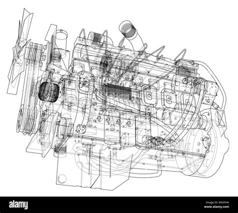Car Engine Vector Rendering Of 3d Stock Vector Image And Art Alamy