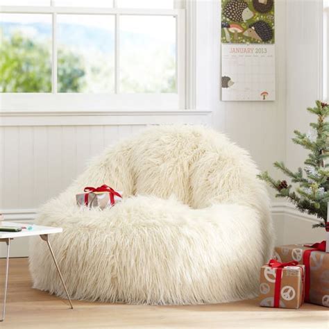 College students need fun and cheap. Furlicious Faux-Fur Ivory Leanback Lounger | Bean bag ...