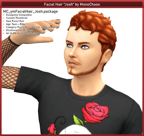 Facial Hair “josh” Monochaoss Sims Cc