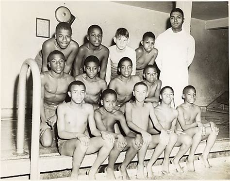 Babes Swim Team With Coach Pomeroyal Fountain At Centre Avenue YMCA Hill District Historic