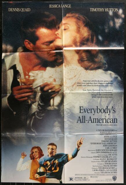 Everybodys All American Jessica Lange Orig 1988 1 Sheet Movie Poster