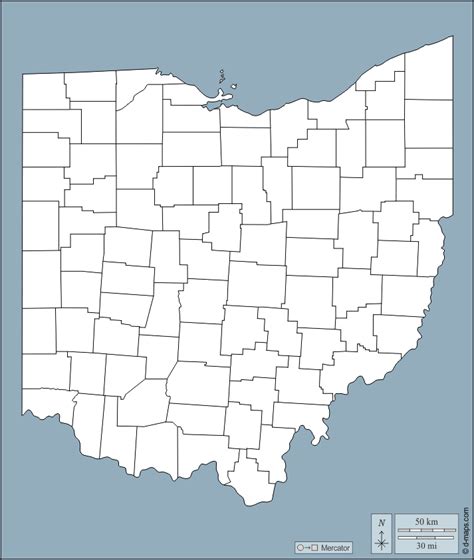 Ohio Free Map Free Blank Map Free Outline Map Free Base