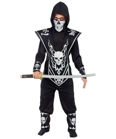 Skull Lord Ninja Kids Costume Black Boys Ninja Costumes