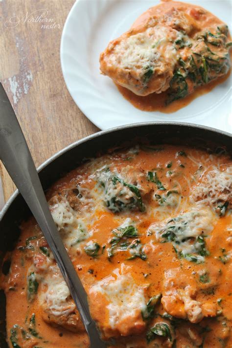 Another way to thaw frozen spinach is to put it in a strainer and run it under warm water. Chicken Thighs In Creamy Tomato Spinach Sauce | THM: S ...