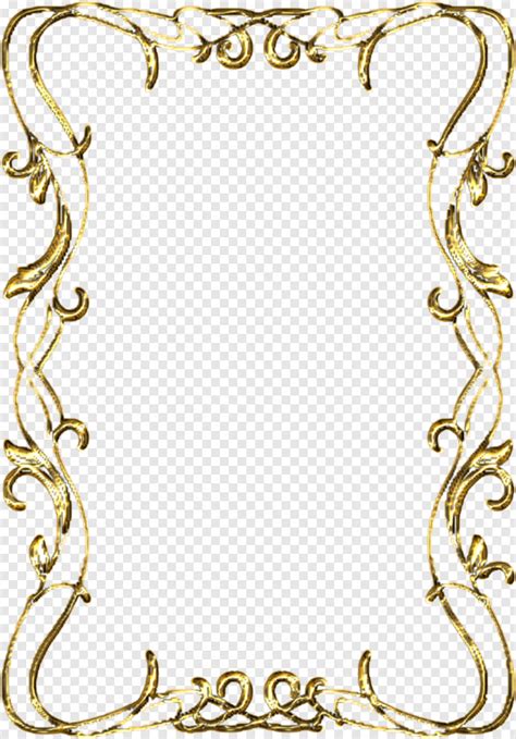 Gold Frame Gold Scroll Border Clip Art Png Download 645x924