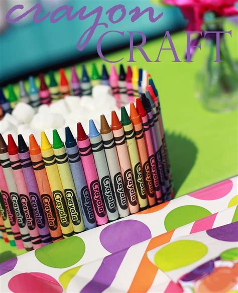 Let little artists' hands get stuck in with crayola washable kids' paint! Art Party Decoration Idea: Crayola Crayon Centerpiece