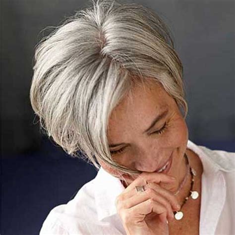 The hair, which is usually for example, in the above photo, the hair, which was painted to a gray color close to white. Short Bob Hairstyles for Grey Hair | Bob Hairstyles 2018 ...