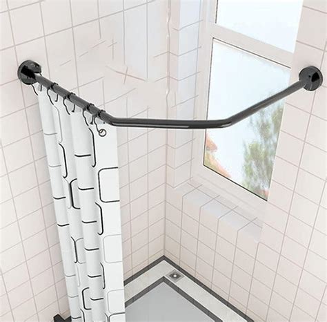 Diamond Shaped Shower Curtain Rod Rail For Bath Half Circle Corner Rod Curved Extendable Bath