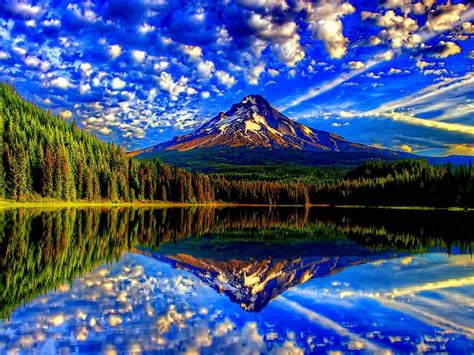 Mountain Lake And Blue Sky Wallpapers Wallpaper Cave